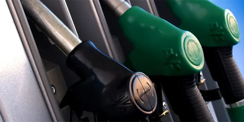 Diesel pump nozzles on a forecourt
